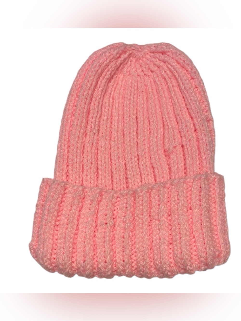 Brand New Hand Made Girls Pink Acrylic Knitting Hat Beanie. - Picture 2 of 5